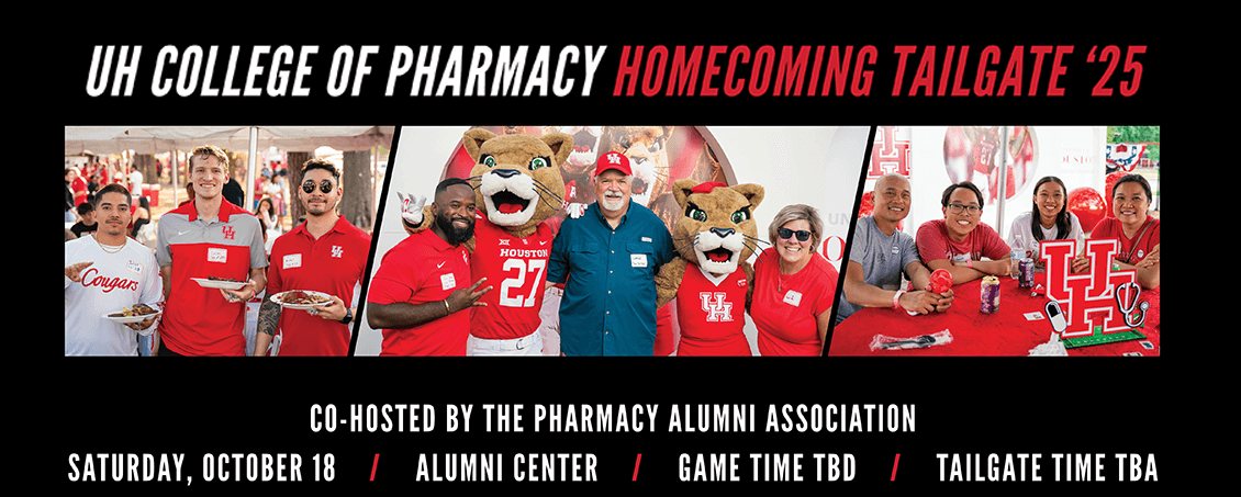 students, alumni, faculty and UH mascots at tailgate