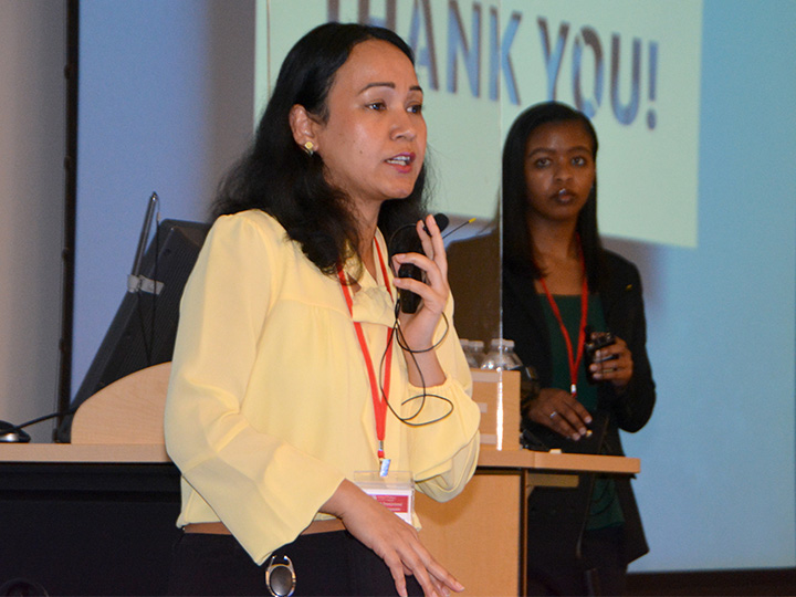 Tabassum with microphone