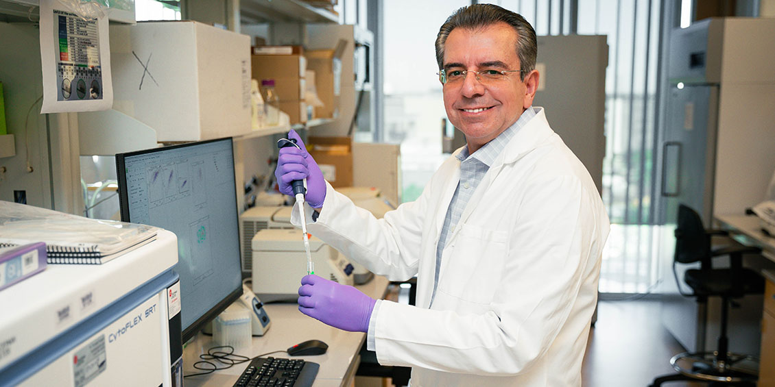 Radbod Darabi in the laboratory