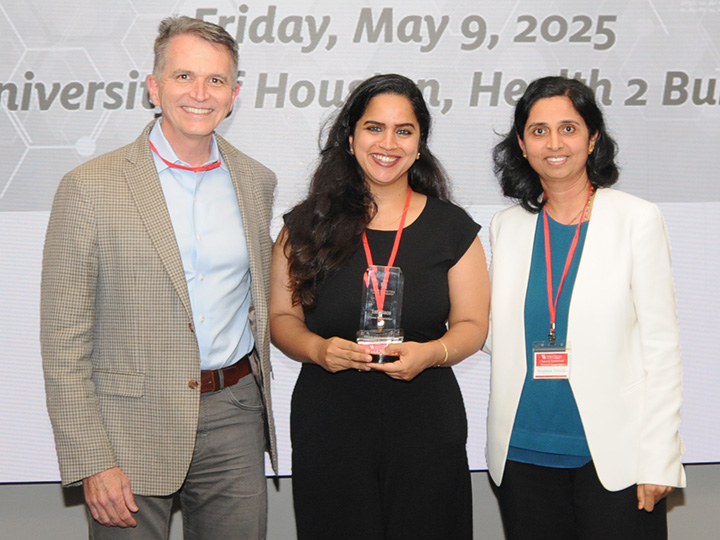 Harris, Trivedi and Fatima with award