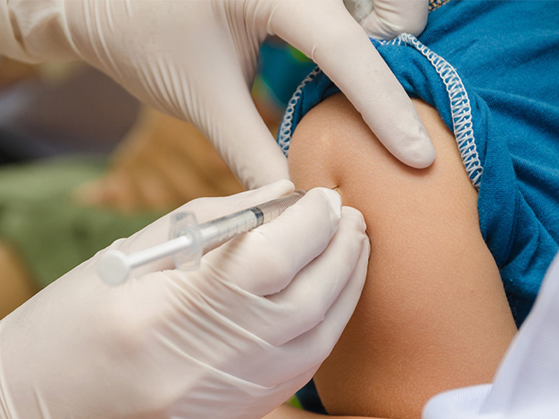 child getting immunization