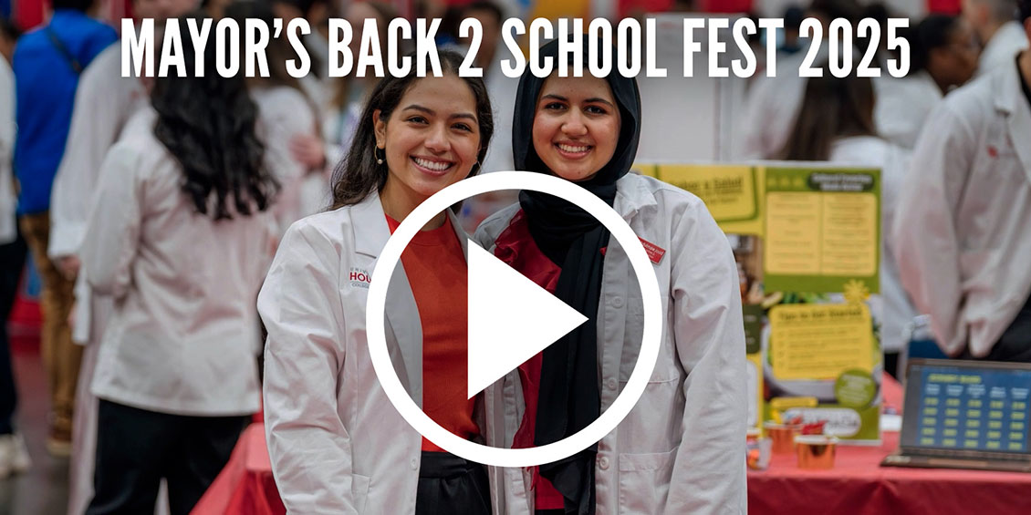 YouTube thumbnail image of students at event