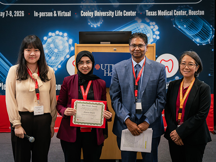 Best Poster Winner Javeria Khalid with symposium organizers