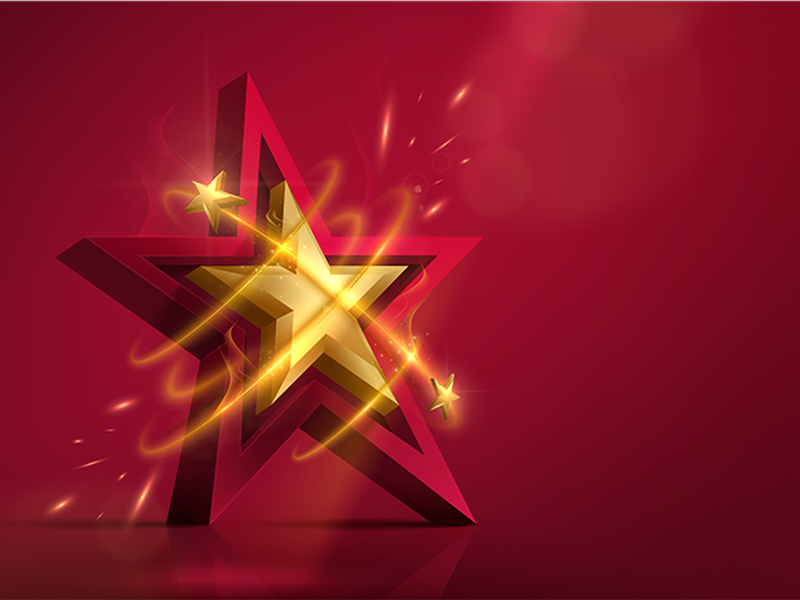 Star on Red Background