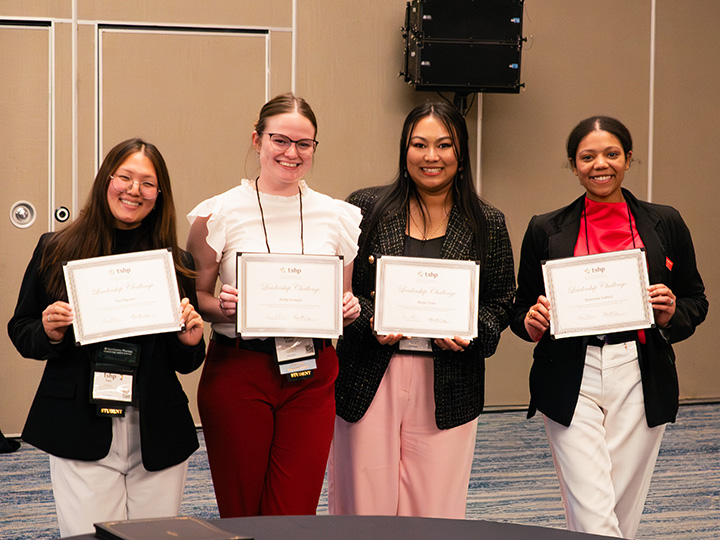 Pharm.D. students Kalyn Chan, Emily Groeper, Sharmane Joubert and Tien Nguyen placed second in the Student Pharmacist Leadership Challenge Competition.
