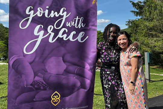 GCSW faculty member embracing death doula training instrustor