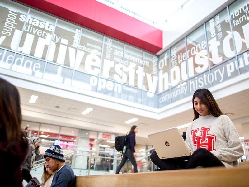 student sitting mobile