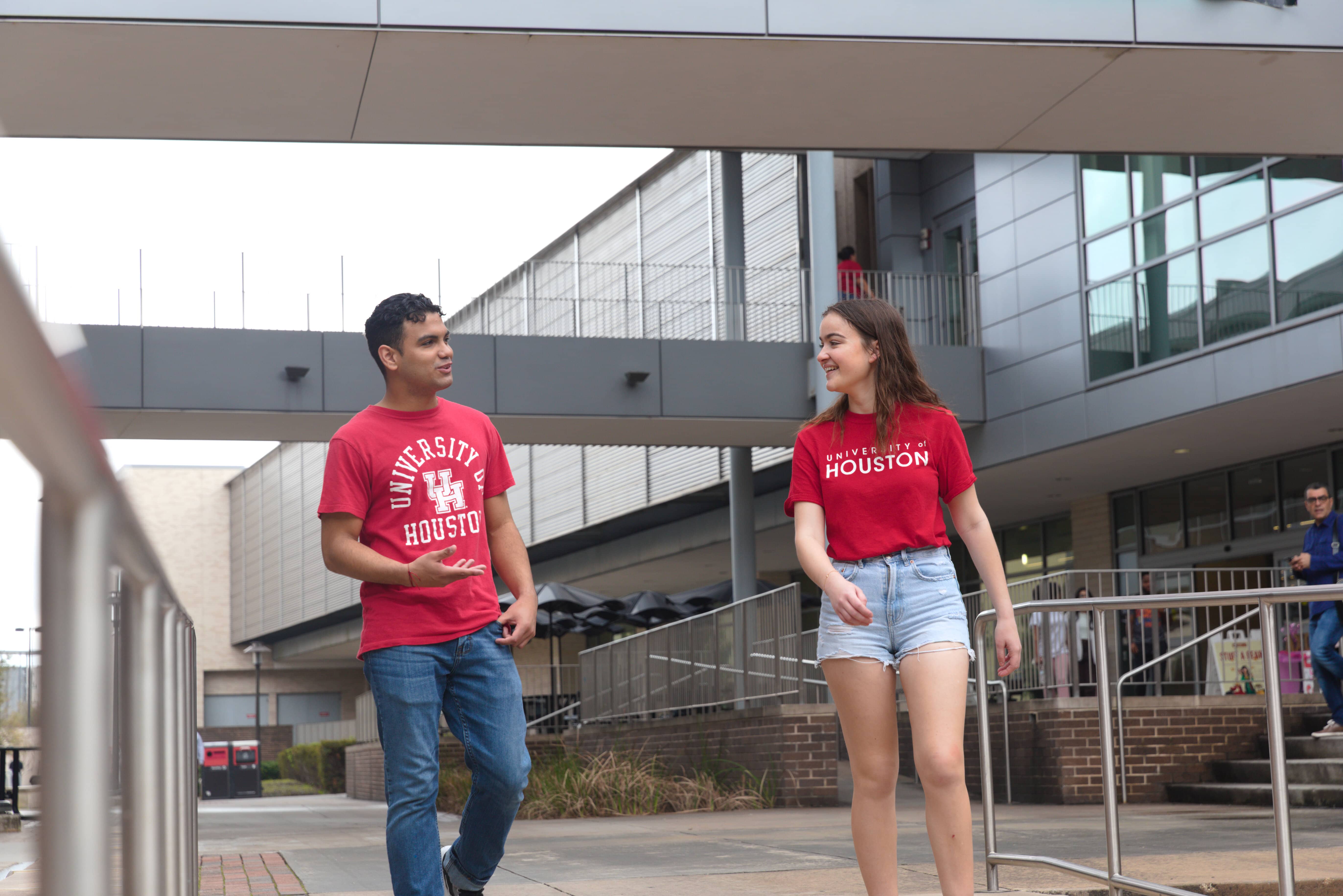 students talking and walking around campus